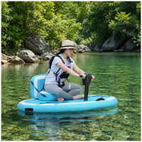 Planche de SUP gonflable électrique en PVC avec siège confortable, plateforme flottante portable pour la pêche, le lac, la rivière, les loisirs aquatiques en plein air