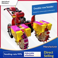 Semoir à maïs autotracté à essence à double rangée, multifonctionnel pour le semis de sorgho et de soja à double sillot, garantie 4 ans
