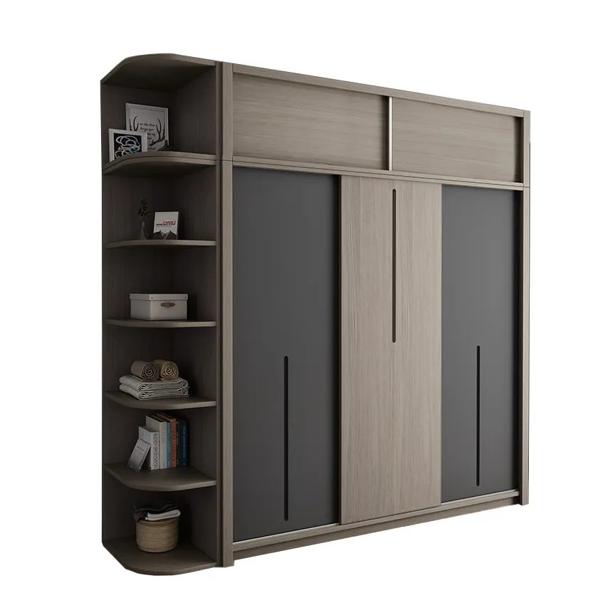 modern designs minimalist sliding door Bedroom wooden Furniture wardrobes cabinets