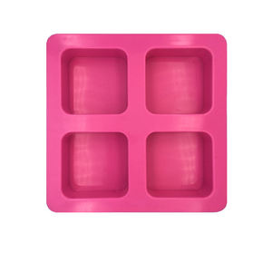 Toptan 4 kavite dikdörtgen kare silikon sabun DIY kafa yapımı dört kare el yapımı sabun kalıp 6.6*6.6*3cm silikon sabun kalıbı - Product Image 2