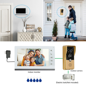 VIDEW 4 Système de vidéophone de porte avec écran de 7 pouces, vision nocturne, déverrouillage RFID, caméra de sonnette pour villa - Product Image 4