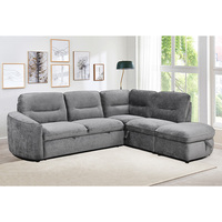 The Leader Modernes Europäisches Zweisitzer-Schlafsofa mit Stauraum Hochwertiger Stoff L-Form Design für Apartment-Wohnzimmer