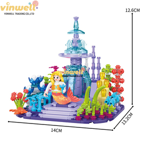 397pcs <strong>Mermaid</strong> Fairy Coral Square <strong>Blocks</strong> Plastic Toys for Kids and Adults Wholesale Fairy Play with Family - Product Image 1
