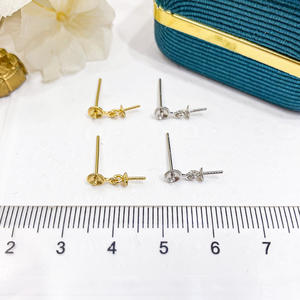 S925 Silver DIY <b>Pearl</b> Accessories Empty Stand Double <b>Pearl</b> <b>Earrings</b> with 5-10mm Bar 21008 Jewelry Accessory - Product Image 4