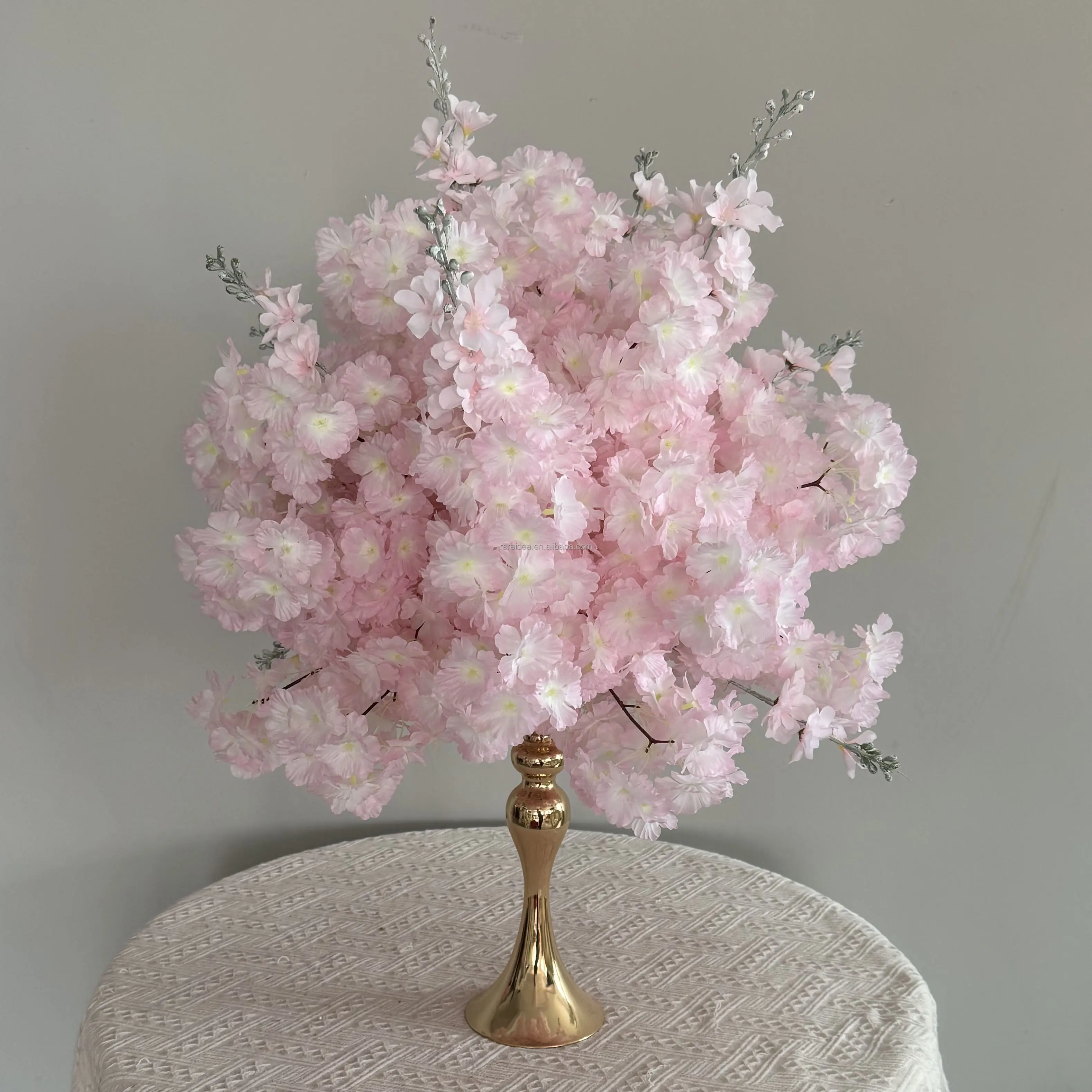 Customized 50cm Artificial Flowers Cherry Blossom Branches Silk Table Flower Ball Wedding Centerpiece For Events