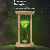 现代1M/3M/5M/10M/15M/30m玻璃沙钟木制沙漏计时器，用于家庭教室厨房餐厅客厅装饰