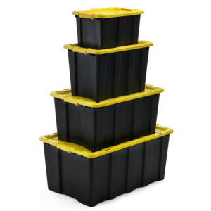 Cajas de contenedores de transporte de plástico multifunción apilables de alta resistencia portátiles de 40L con asa - Product Image 5