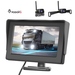 Podofo Kit <span class=keywords><strong>Monitor</strong></span> di Backup <span class=keywords><strong>Wireless</strong></span> digitale da 4.3 pollici telecamera per retrovisione impermeabile per visione notturna con supporto per targa - Product Image 1