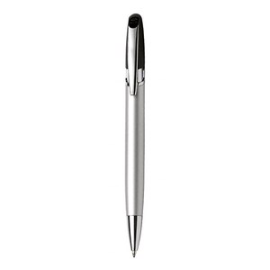 Stylo bille en aluminium argenté 0,7 mm, stylos bille en plastique avec encre noire, corps métallique, pour usage promotionnel - Product Image 1