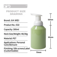 Botol Pompa Busa PET 300ml Sabun Tangan Sampo Perawatan Kulit Serum Dispenser Mousse Isi Ulang Kustom Pembersih Wajah Mandi