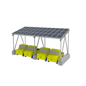 Sistema de suporte solar para garagem em alumínio, novo design, estacionamento solar para carros
