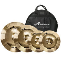Pack de cymbales hybrides Arborea série AP 14"/16"/18"/20" 5 pièces, cymbales de batterie en matériau B20, performance professionnelle