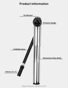 उच्च वायु दबाव नली एयर पंप बाइक एल्यूमीनियम साइकिल इंपेटर 300pi दबाव गेज बाइक टायर पंप - Product Image 4