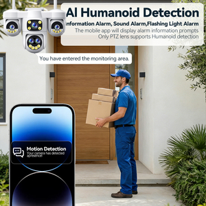 Cámara de Seguridad WiFi 5G de 20MP con Audio Bidireccional, Cuatro Lentes, Resistente al Agua, Seguimiento Automático, Detección de Movimiento y Alarma - Product Image 4