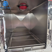 Cage d'oxygénothérapie vétérinaire thermostatée personnalisable OEM en acier inoxydable pour chien, avec roues, pour hospitalisation