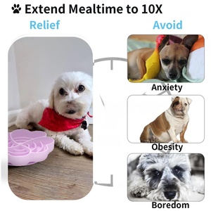 Vente en gros de gamelles pour chiens Watas anti-gloutonnes, à ventouse, durables, non toxiques, série Rose, à alimentation lente, en silicone arrondi - Product Image 4