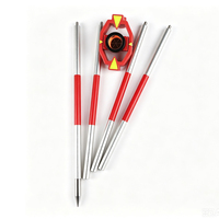 Glass Mini Prism Set with 4 Poles Extend to 1.2m Micro Lens Total Station Prism Instrument for Surveying