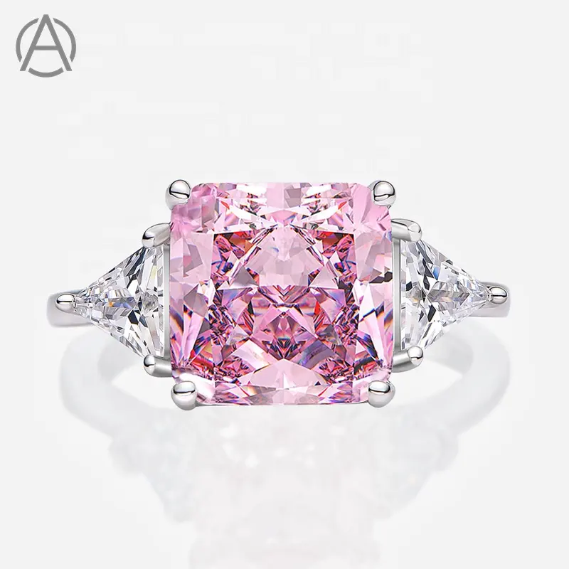 New Arrivals 25 Colors High Carbon Diamond Ring 8A Cz Ice Flower Cut S925 Sterling Silver Rings Women Jewelry Pink Zircon Rings