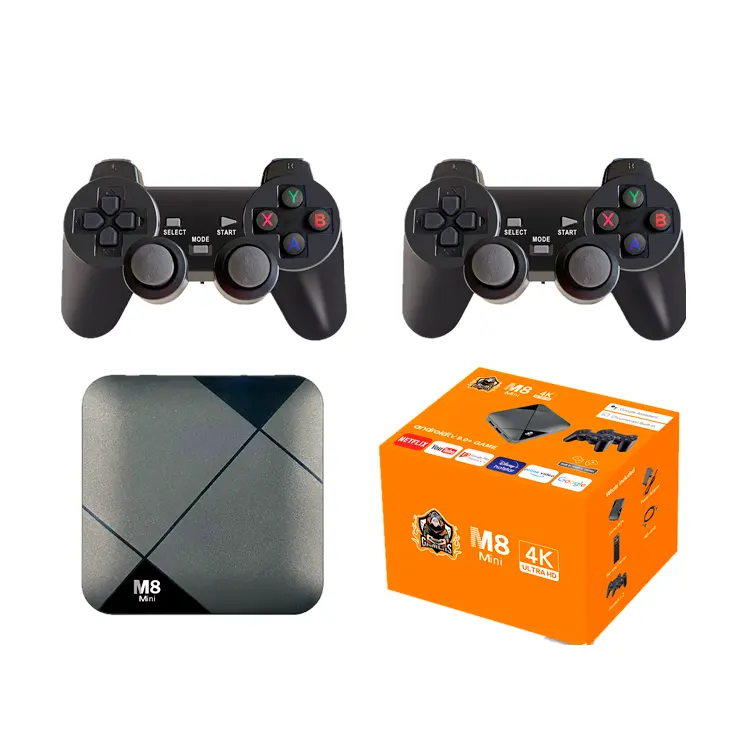 M8 mini game Stick 4K TV Box cổ điển 10000 trò chơi 64GB HD đầu ra Retro Video Game Console cho PS1/GBA cổ điển TV chơi game console