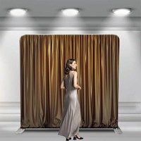 Support de toile de fond de théâtre portable 8x8 en tissu avec impression par sublimation pour imprimante de toile de fond publicitaire
