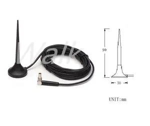 Magnetische halterung GSM/GPRS/AMPS/CDMA Quad Band peitsche Antenne mit CRC9 stecker & RG174 kabel