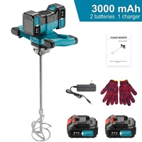 Mélangeur de ciment industriel sans fil 1200 W, 21 V, lithium-ion, pour bricolage, perceuse, béton, mortier, poudre, moteur sans balais