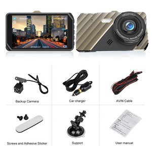 Superventas 4 pulgadas Car <span class=keywords><strong>Recorder</strong></span> Dash <span class=keywords><strong>Cam</strong></span> 1080P Lente dual Cámara de respaldo Pantalla IPS Grabadora de conducción - Product Image 6
