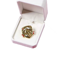 Broche Épinglette Dragon Doré Personnalisée en Gros, Style Rétro Vintage, Broche Drapeau 'Always Ready', Bijou Cadeau pour Amis, Vente en Gros