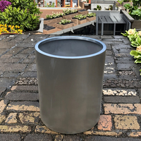 Vente en gros lot de pots de fleurs pour jardin jardinières rondes en acier inoxydable avec support intérieur en métal pour décoration et ornements