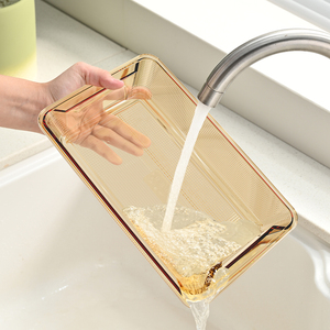 Piring panggang kaca persegi panjang dan bulat, piring makanan dapur aman Oven warna kuning 1, 5l-4l tahan panas - Product Image 3