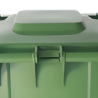 Poubelle à roulettes en plastique de 240 L, seau sanitaire en HDPE, conteneur à déchets mobile avec couvercle pour usage résidentiel extérieur