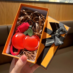 Eco-Friendly Women Car <b>Key</b> <b>Chain</b> High Quality Kids School Bag Pendant Soft PU <b>Leather</b> Cartoon Fruit Peach Cherry Lemon Keychain - Product Image 3