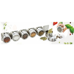 ชั้นวางเครื่องเทศในครัวแบบแม่เหล็ก6ชิ้น,ชุดอุปกรณ์ใส่เครื่องปรุงสำหรับตู้เย็น - Product Image 1