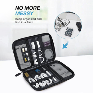 Large Electronics Travel Organizer Case, Tech Accessories Cord Storage Bag for <b>Phone</b>, Power Bank, SD Card, <b>Cables</b> - Product Image 2