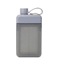Nouvelle conception écologique, bouteille d'eau en plastique personnalisée de 450 ml, carrée, pour carnet de notes, mémo, plate, sans BPA, isolée pour boissons chaudes/froides, pour les voyages en plein air