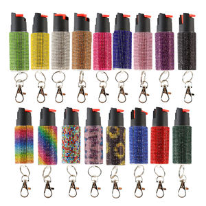Supply Rhinestone Defense Plastic Bottle Shell Personal Alarm Accessories Women Safety Keychain Products Self Defense Keychain