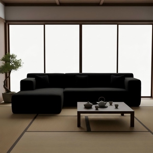 Modern S-Shape Modular Sectional <b>Sofa</b>, A022 Wide-Wale Corduroy <b>Convertible</b> <b>Sofa</b> <b>Bed</b> for Living Room & Apartment - Product Image 3