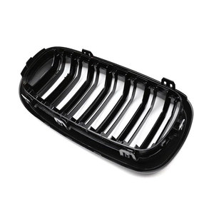 Pour <span class=keywords><strong>BMW</strong></span> <span class=keywords><strong>F15</strong></span> F16 <span class=keywords><strong>X5</strong></span> X6 F85 F86 2014-2018 <span class=keywords><strong>Calandre</strong></span> de pare-chocs avant double lamelles noire brillante style racing - Product Image 4