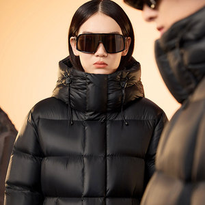 Chaud coupe-vent solide unisexe veste d'hiver décontracté avant fermeture éclair femmes longue doudoune confortable poche manteaux équestres - Product Image 2