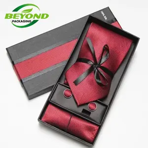 Corbata cuadrada de poliéster y seda para hombre, conjunto de corbata de bolsillo, de lujo, a la moda, con diseños atractivos, caja de regalo