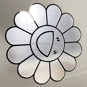 สติก<span class=keywords><strong>เก</strong></span>อร์ติดผนังกระจกอะคริลิคตัดด้วยเลเซอร์สีเงินรูป3D ดอกไม้นกฮูกกระต่ายกระจกอะคริลิคขนาดใหญ่ - Product Image 4