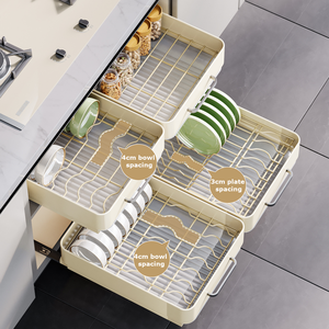 Organisateur de tiroir coulissant en acier au carbone OEM pour évier de cuisine, étagère à vaisselle et porte-couverts, vente en gros - Product Image 5
