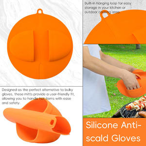 Gants de barbecue en silicone flexibles et antidérapants pour l'extérieur, gants anti-brûlure résistants à la chaleur, de qualité alimentaire, faciles à utiliser, gants de four - Product Image 2