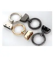 Yozhu 50Pack Key Fob Hardware 1 Inch Bulk, Silver Tone Key Chain Fob  Wristlet with Key Ring for Wristlet Keychain, Key Lanyard 
