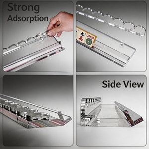 Soporte transparente para mahjong de 20 pulgadas con tira magnética, varilla de empuje, regla para empujar cartas y asistente de gestión de fichas tres en uno - Product Image 4