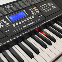 Meike MK8660 Clavier électronique d'enseignement du piano à 61 touches Boutons lumineux U Disk Lecture MP3 pour adultes enfants en plastique