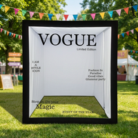 Caja de Fotomatón Personalizada para Bodas y Fiestas, con Fondo LED, Material de PVC, Compatible con Smartphones y iPad, Color Personalizado