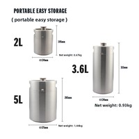 Sistem Fermentasi Sekunder Keg Bir Kopi Baja Tahan Karat 304, Tahan Tekanan, Sistem Draft Sederhana, Model Asal Ningbo