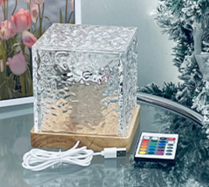 USB Plug Wooden Base <b>Lamp</b> Light LED Crystal Table <b>Lamp</b> Square LED Night Light 16 Colors ABS Base Desk Dynamic Water Ripple <b>Lamp</b> - Product Image 6