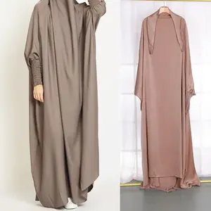 Maxi Dress Ladies Muslim Wholesale Muslim Woman Jilbab Khimar Long Niqab Islamic Clothing Solid Color Full Cover Prayer Dress